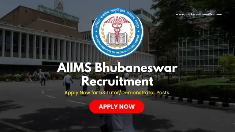 AIIMS Bhubaneswar Recruitment
